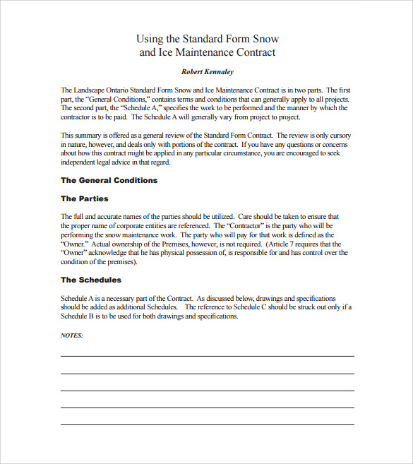 Snow plow contract templates removal template well but – muboo.info
