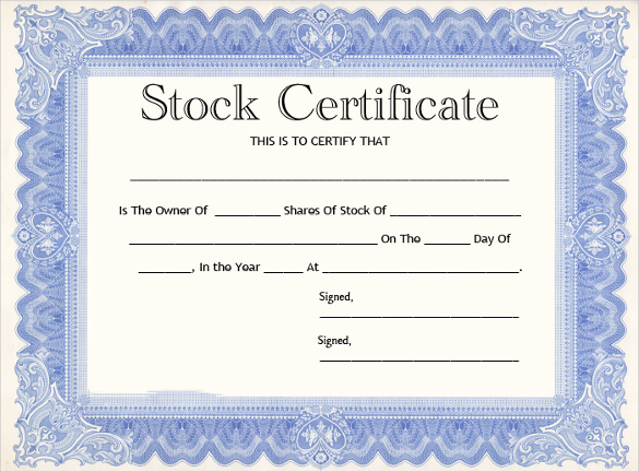 stock certificate template ms word stock certificate template word 